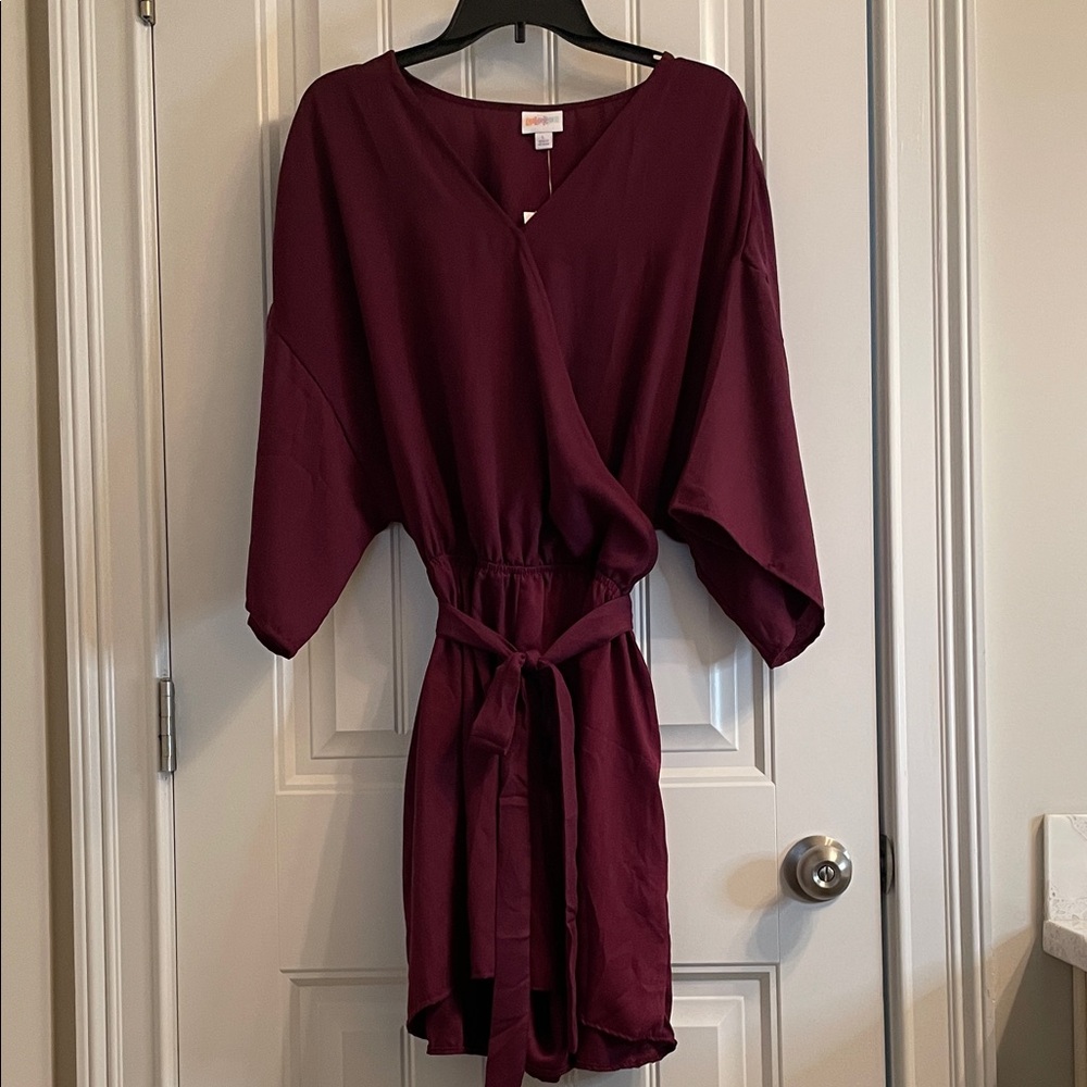 LuLaRoe “Melinda” Burgundy Jumpsuit shorts